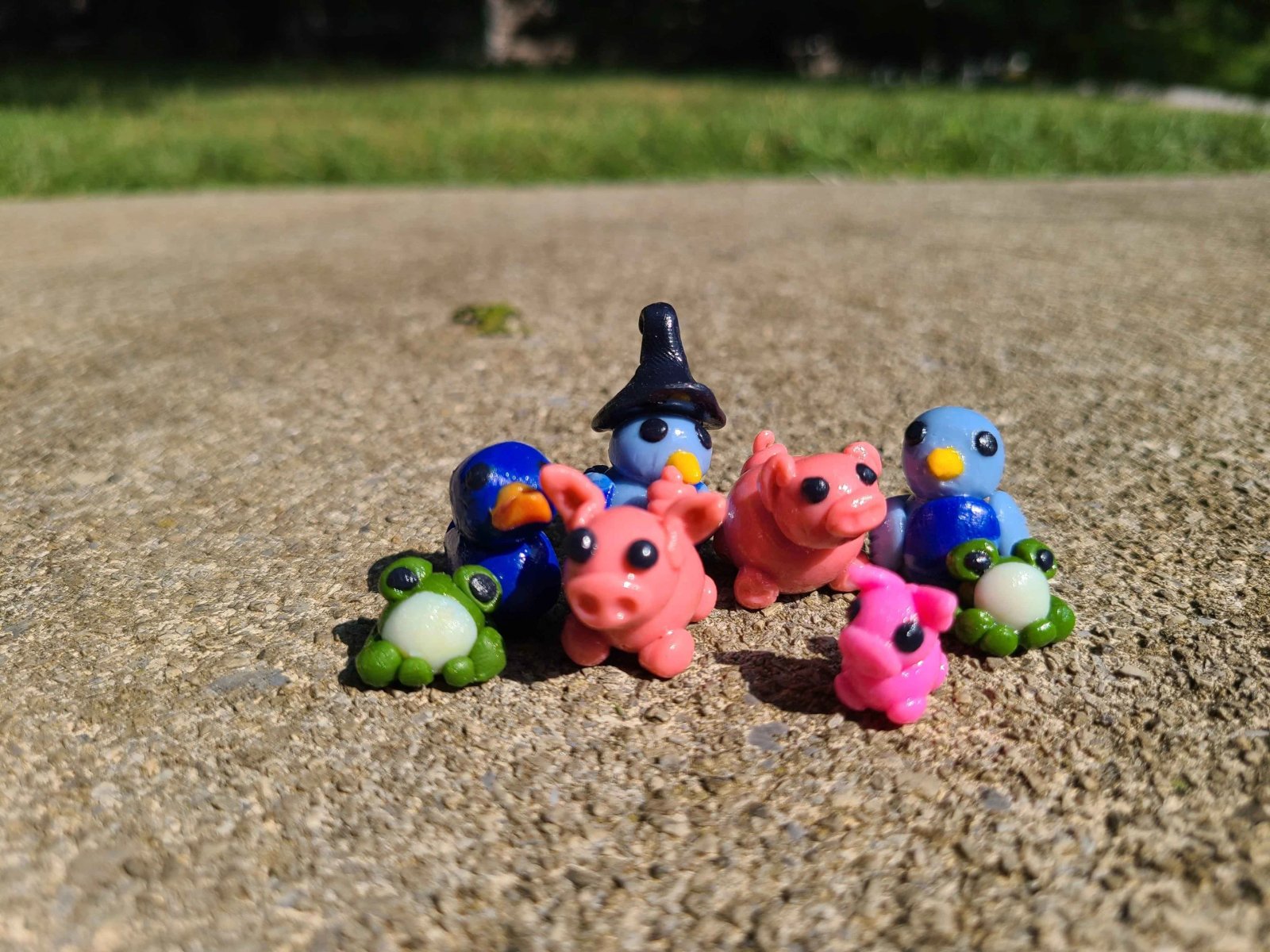 Handmade clay animal figures